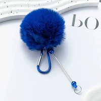 Porte-clés en peluche à boule de fourrure écologique, nouveau style, directement de l'usine, avec perles, cadeaux pour enfants, promotion étudiante