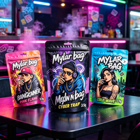 Sachets Mylar personnalisés de 3,5 g, style ZA Pack, emballage en feuille imprimé sur mesure, sachets refermables à fond plat pour bonbons et snacks