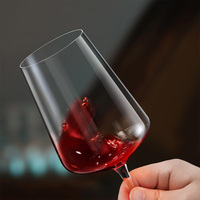 Gelas Kristal Bebas Timbal Cnglass untuk Pernikahan - Gelas Bentuk Seruling Buatan Tangan 18oz Goblet Modern |   Set Gelas Anggur Gaya Amerika Premium untuk