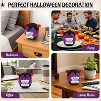 Décoration d'Halloween : Adorables poupées fantômes vampires en crochet, énergie positive, en peluche tricotée à la main, écologiques, Xiti, 4 pouces