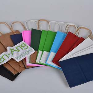 SenAng Best Selling 50 Pc Shopping Promotion Supermarket Your Own Logo Flexo Printed Eco-friendly Recyclable Kraft Paper Bags - Product Image 6