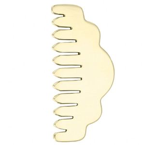 Commercio all'ingrosso di tessuto metallico terapia Gua Sha pettine in ottone pettine in rame raschiatura pettine per capelli cuoio capelluto massaggiatore per capelli meridiano - Product Image 3