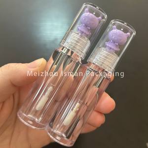 2025 temizle düzensiz 3ml dudak parlatıcısı tüp aplikatör ile popüler karikatür kapak dudak tonu şişe ambalajlama kozmetik tüpler - Product Image 4