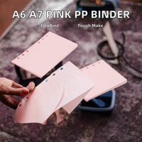 A6 A7 rose givré PP enveloppes diviseur 2 poches à feuilles mobiles Zipless argent Journal Budget classeur avec 6 trous