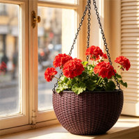 Pots suspendus à double compartiment auto-arrosants 1,28 L en PP pour usage intérieur/extérieur, maison et jardin