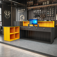 Comptoir de réception carré en métal industriel durable, directement de l'usine, pour restaurant, café, boutique de barbecue - OEM/ODM personnalisé