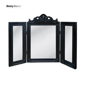 Tocador de Resina Blanca con <span class=keywords><strong>Espejo</strong></span> <span class=keywords><strong>Triple</strong></span> Plegable, Estilo Shabby Chic Francés, Juego de Muebles para Dormitorio, Espejos - Product Image 2