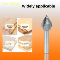 Fraise à chanfreiner triangulaire pour le travail du bois TOOLSWANG OEM, type V, 60 degrés, 45 degrés, fraise à rainurer, fraise à chanfreiner, carbure AlTin