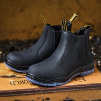 Bottes de sécurité Chelsea mi-montantes en cuir véritable avec embout en fibre de verre pour homme et femme, idéales pour le travail et les loisirs, modèle ingénierie haut de gamme