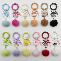 Gantungan Kunci Handmade Plush Warna-Warni, Tali Ponsel DIY, Kotak Misteri Huruf, Liontin Manik-Manik Lucu untuk Wanita, Aksesoris Tas Perhiasan, Hadiah