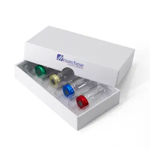 Custom Cardboard 2ml 10ml 20ml medicine Glass peptide Vial Packaging Box For 6 Cosmetic Vial