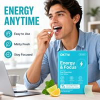 Bandes buccales énergisantes personnalisées Citrus Menthe (20 bandes) – Film à dissolution rapide à la vitamine B12 pour une énergie propre sans eau – Marque privée