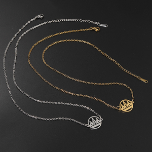Collier chaîne avec pendentif en acier inoxydable plaqué or 18 carats, motif carte de <span class=keywords><strong>Lalish</strong></span> Yazidi, thème Yazidi - Product Image 2