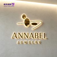 Lettres en acier inoxydable rétroéclairées par LED personnalisées de luxe, enseigne lumineuse Halo Lit, enseigne murale personnalisée avec logo de marque pour salon de beauté et de coiffure