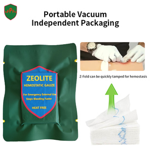 Medresq CE ISO Approved Zeolite Hemostatic KaoLin <strong>Gauze</strong> Compressed <strong>Gauze</strong> Z Folded Zeolite Hemostatic <strong>Gauze</strong> - Product Image 4