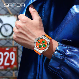 นาฬิกาจับเวลาอเนกประสงค์ SANDA 6191 สำหรับผู้ชาย นาฬิกาอิเล็กทรอนิกส์ LED ดิจิตอล กันน้ำได้ 50 เมตร สำหรับผู้ชาย - Product Image 4