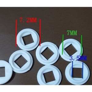 Arandela cuadrada de plástico de 7,2 mm de diámetro exterior y 3,5 mm de diámetro interior para accesorio de junta de bombilla de linterna - Product Image 1