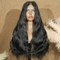 Perruque U-Part sans colle, qualité 12A, cheveux humains vierges brésiliens, ondulés, double épaisseur, 13*4