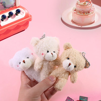 Promotion mignon dessin animé Mini ours en peluche porte-clés en peluche jouets sac à dos charme Kawaii peluche ours porte-clés pour cadeaux