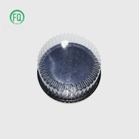 Pbat Boîte d'emballage de gâteau de forme ronde recyclable Couvercles transparents Base noire en vente