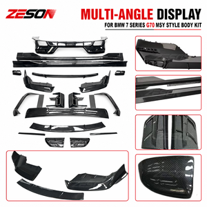 Kit carrosserie style MSY en fibre de carbone sèche : Lame avant, séparateur, diffuseur, jupes latérales, canards, coques de rétroviseurs, calandre pour <span class=keywords><strong>BMW</strong></span> Série 7 G70 - Product Image 4
