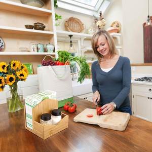 Caja de pañuelos multifuncional de bambú natural, soporte para sal y pimienta y servilletero para mesa, oficina, restaurante - Product Image 4