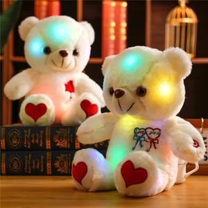 Ours en peluche super doux de haute qualité de 30 cm avec lumière LED, jouet anti-stress pour cadeau de la Saint-Valentin - Product Image 1