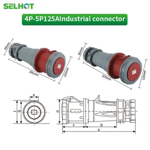 SELHOT IP67 방수 실외 ip67 16a 3 p 4p 5p 산업용 커넥터 플러그 남성 여성 3 상 산업용 플러그 및 소켓