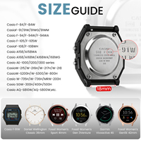 Bracelets de montre en silicone de 18 mm pour Casio F-84/F-91W/F-94/F-105/A158/A168/F-105/F-108/AE-1300/AE-1200/AE-1000/F-108/W-217H/W-218H