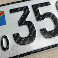 Plaques d'immatriculation personnalisées et réfléchissantes pour moto et voiture, gravées sur mesure, pour les appels d'offres gouvernementales au Congo