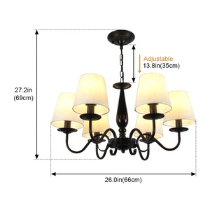 Lámpara colgante de vela de tela Vintage personalizada al por mayor, candelabro Art <span class=keywords><strong>Deco</strong></span> de hierro clásico para Hotel y cafetería - Product Image 2