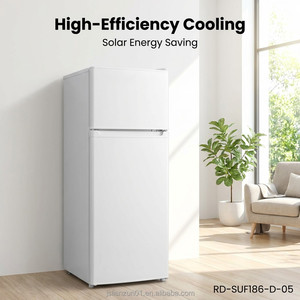 OEM 186L Solar Powered Refrigerator 12V 24V <b>Compressor</b> Double Door <b>Fridge</b> With Independent Freezer for Household 186L Optimized - Product Image 3