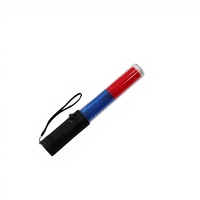 Bâton lumineux LED de 26 cm à piles, qualité ingénieur, rétro-réfléchissant, clignotant/éclairage continu pour avertissement de chantier routier