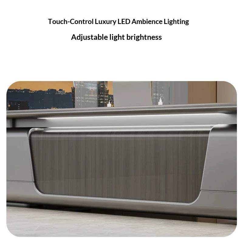 Luxury L Shape Wooden Executive Office Desk Modern Minimalist Complete Executive Desk Set CEO Manager High End Light Office