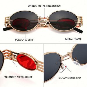 2020 New Trendy Vintage Metal Frame Round Shaped Men <b>Sunglasses</b> UV400 Man Steampunk <b>Sunglasses</b> - Product Image 6
