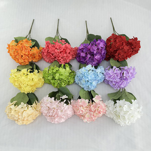 Usine de fleurs artificielles Meiyu Craft, fleur d'hortensia en soie réaliste, décoration de mariage et de maison, style bulgare à 5 têtes - Product Image 2