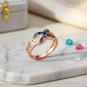 <b>Infinity</b> Design Colorful Mix Zircon Stone 925 Sterling Silver Cluster Ring Wholesale Handmade Fine Jewelry - Product Image 3
