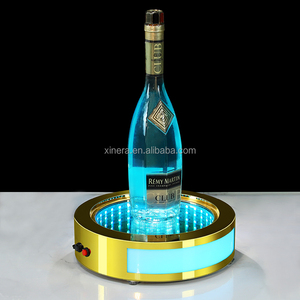 Luxury LED Infinite Abyss <b>Wine</b> Presenter, Golden Stainless Steel Luminous Stand for Bar VIP Bottle Service - Product Image 5