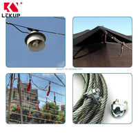 LEKUP LLN-301 Serre-câble en fil d'acier galvanisé argenté 1/4" M6, clips de câble zingués, robustes