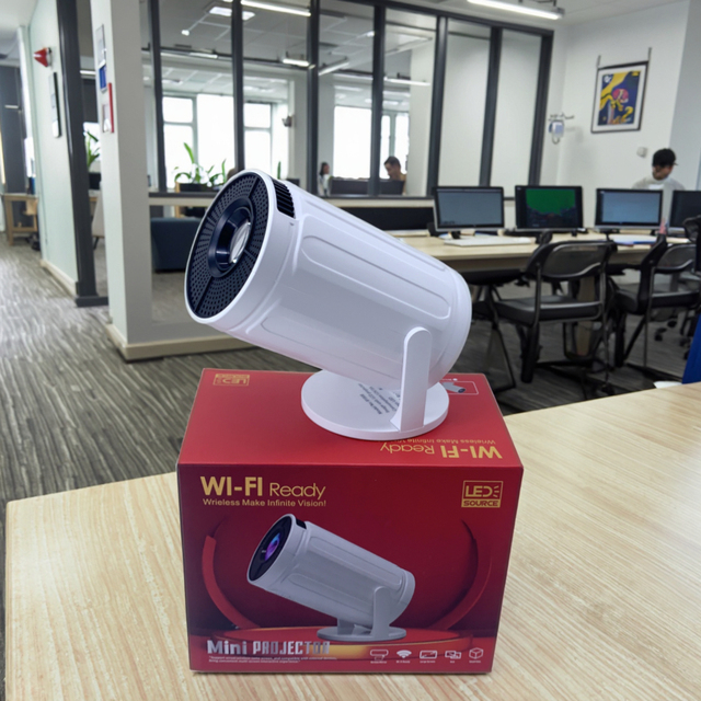 RY008 Mini Datashow LED Portable Projector with Stand for Mobile Phone 720P 120 ANSI Lumens-Home Theater & Kids Novelty Gift