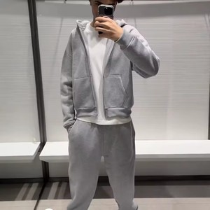 Ensemble de survêtement homme 2 pièces épais et ample : <span class=keywords><strong>pantalon</strong></span> de jogging à jambe large et sweat à capuche zippé surdimensionné personnalisé – Fabricant de survêtements pour homme - Product Image 3