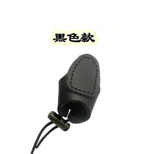 Ztc375 Protège-doigts de tir à l'arc en cuir de vachette, style mongol, avec anneau de pouce, noir et marron, unisexe, protection de base pour arc classique - Product Image 5