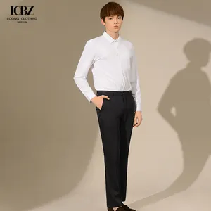 LCBZ Customized Office Men 50% Wool Slim Fit Suit Trousers Formal Suits Pants For Man