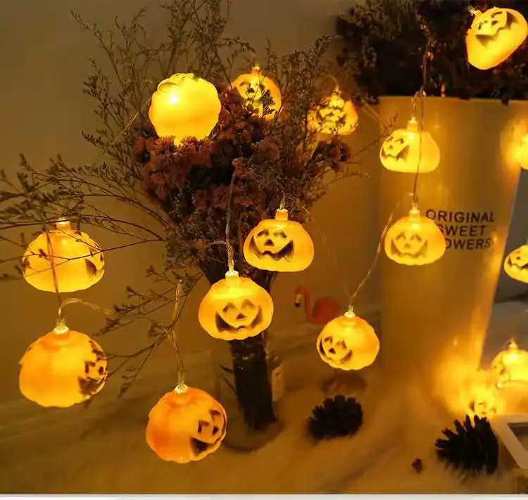 Battery Operated Halloween Pumpkin led string lights LED Halloween Pumpkin Light thanksgiving Autumn Party Indoor Fall Out