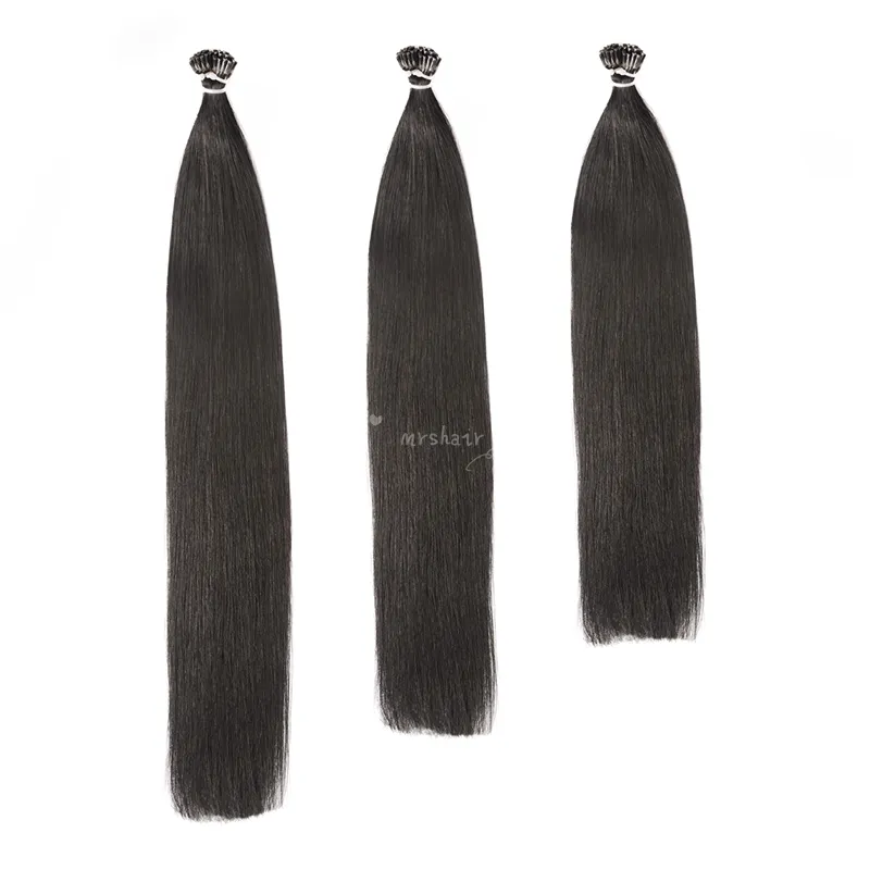 I Tip Human Hair Extensions 100 Strands/Pack Pre Bonded Keratin Stick In Hair Extensions cold Fusion I Tip Extensions