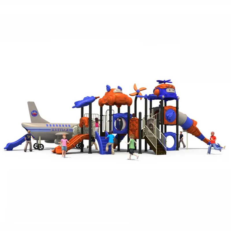 Real Airplane Playground Triple Slide Große Spiels truktur für Park und Vorschule