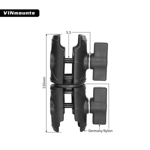 VINmounts Plastic Composite Double Socket Swivel Arm Phone <b>Holder</b> Stand Compatible All 1" Ball Components 360 Degree Rmounts - Product Image 3