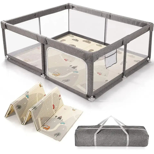 Portable Foldable &amp; <strong>Removable</strong> Baby Playpen Child Safety <strong>Fence</strong> with <strong>Gate</strong> Outdoor Play Yard for Babies and Toddlers