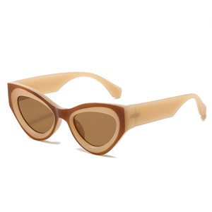 Gafas de Sol Retro Ovaladas UV400 de Moda para Unisex, Logotipo Personalizado, Gafas de Sol Vintage de Ojo de Gato Pequeño, Negras, de PC - Product Image 2