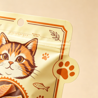 Sachet personnalisé en aluminium imprimé par gravure pour aliments pour animaux de compagnie, pochette de forme spéciale, sachet autoportant pour friandises et snacks pour chiens et chats